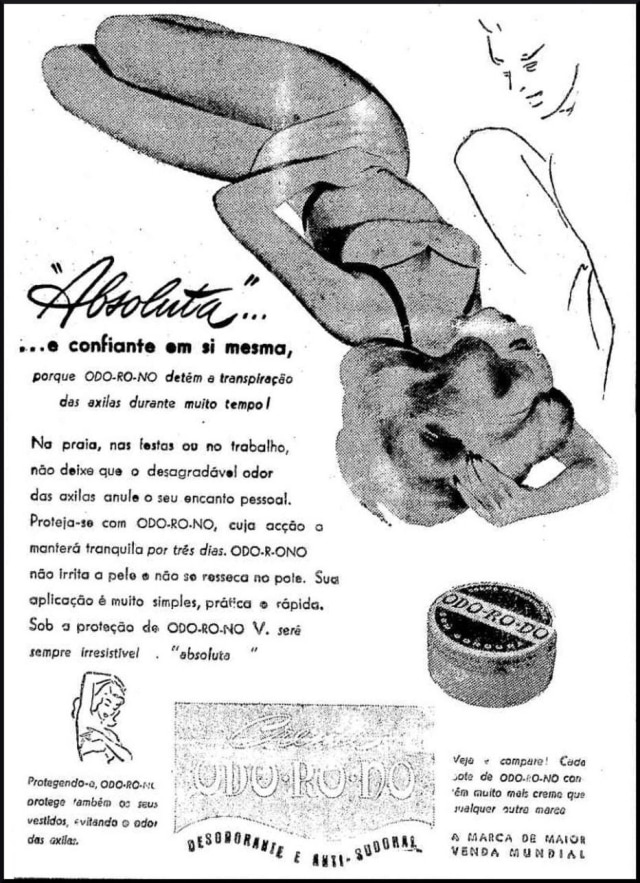 Acervo/ Estadão Anúncio do cosmético Odorono, publicado no Estadão de 14/5/1948