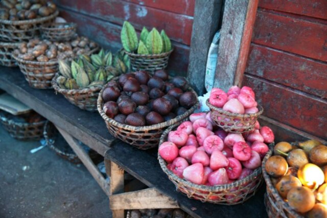 Biodiversidade. Frutas da Amazônia: buriti, jambo rosa e bacuri