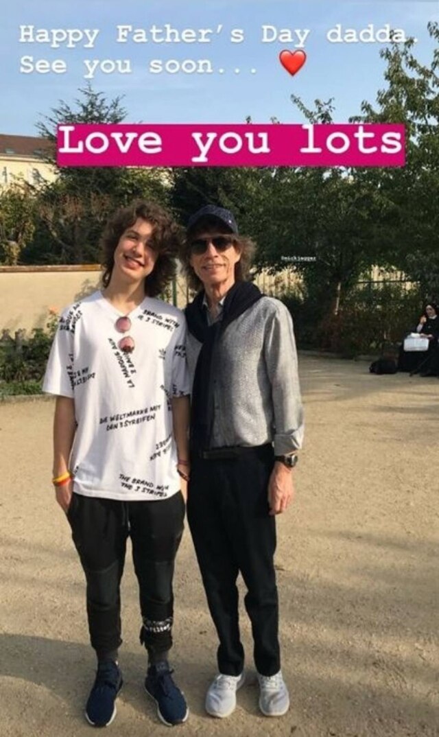 Instagram/@lucasjagger Lucas e o pai Mick Jagger, vocalista dos Rolling Stones.