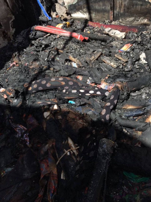 Imagem de arquivo pessoal Incêndio destrói o ateliê de Isabela Capeto