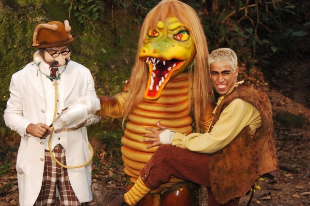 Renato Rocha Miranda / Globo / Divulgação Dr. Caramujo (Charles Daves), Cuca (Jacira Santos) e o Pesadelo (Leandro Leo) de 'Sítio do Picapau Amarelo', em foto de 2005.