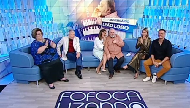 Reprodução de 'Fofocalizando' (2018) / SBT Mamma Bruschetta, Leão Lobo e Livia Andrade durante edição do 'Fofocalizando' no SBT