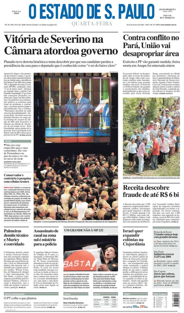 Acervo/Estadão > Estadão - 16/02/2005