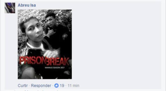 Reprodução/Facebook Internautas fizeram memes com a selfie do fugitivo.
