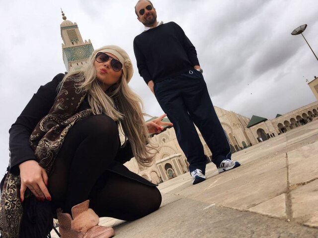 Arquivo pessoal Pera e o marido em viagem para gravação do novo clipe na Europa