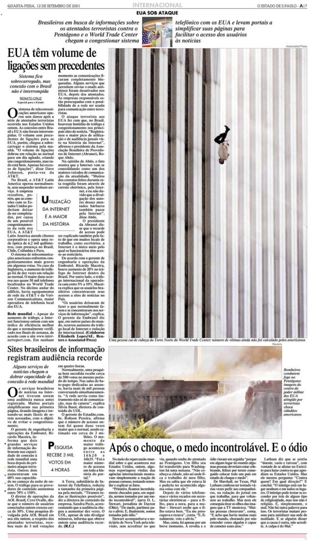 Acervo/Estadão > Estadão - 12/9/2001