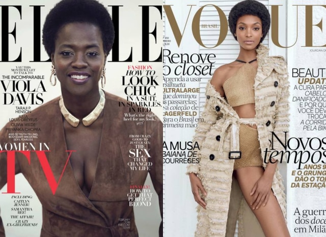 divulgação Capas do mês: Viola Davis, na Elle americana, e a modelo Jourdan Dunn na Vogue Brasil