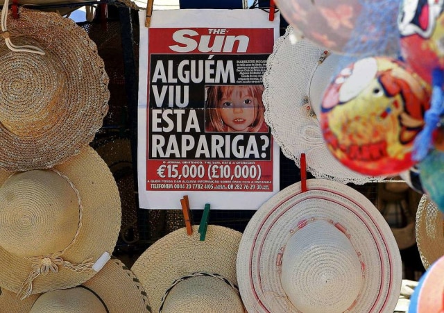REUTERS/Vasco Celio Madeleine McCann desapareceu em Portugal em 2007.