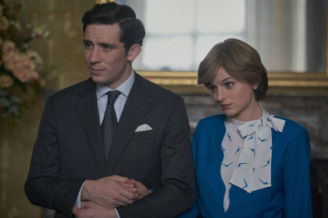 Des Willie/Netflix/Divulgação Josh O'Connor e Emma Corrin em cena de 'The Crown'