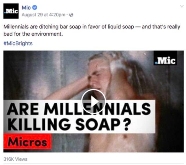 Reprodução/Buzzfeed Millennials estão acabando com os sabonetes em barra, pois preferem os sabonetes líquidos - e isso é muito ruim para o meio ambiente.