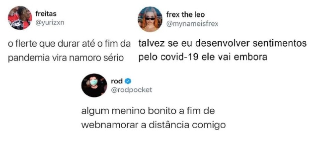 Reprodução / Twitter Memes do Twitter sobre a quarentena dominam grupo de solteiros do Facebook