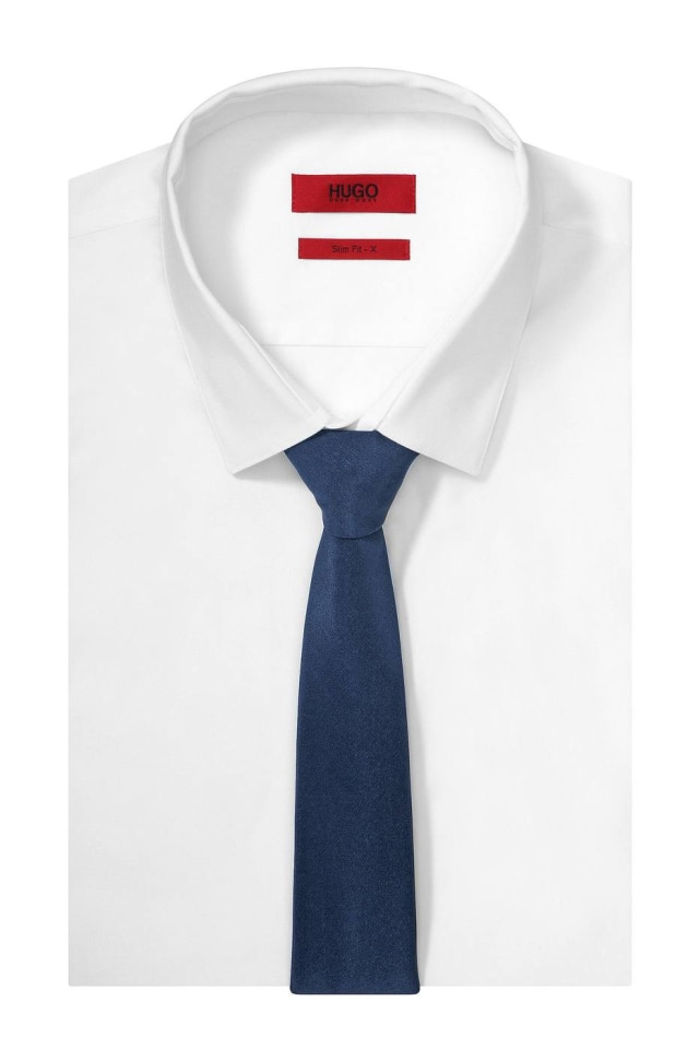 Divulgação/ Hugo Boss Gravata slim com cor neutra