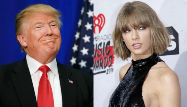 Tom Pennington/Getty Images/AFP | REUTERS/Danny Moloshok/File Photo Donald Trump aparentemente é fã de Taylor Swift.