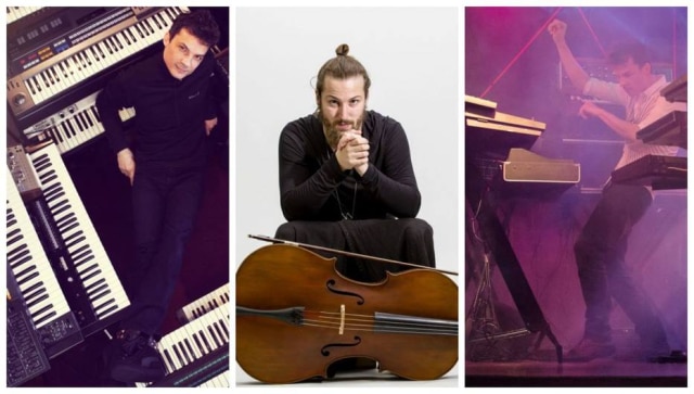 QuinhoMibach Os músicos Carlos Trilha e Federico Puppi.