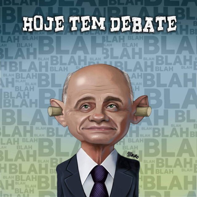 Mauro Miranda Ricardo Boechat, retratado pelo cartunista Mauro Miranda.