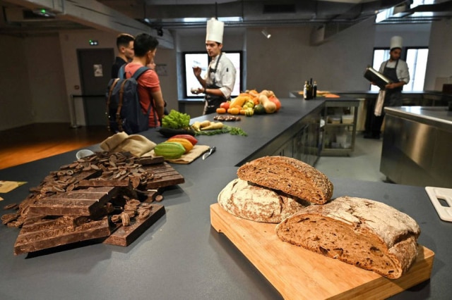 Philippe Desmazes/Agence France-Presse Sala do Cité Internationale de Gastronomie, em Lyon, na França.