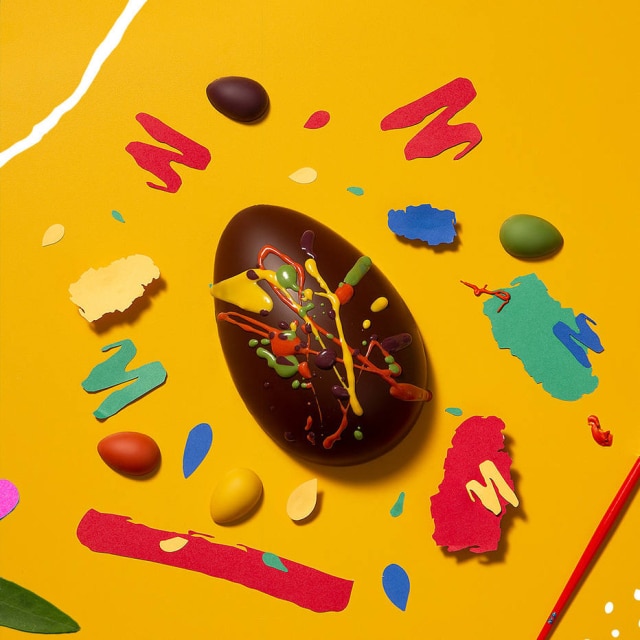 Dengo Chocolates Pincel e chocolate em cor para a garotada pintar o ovo de Páscoa a seu modo