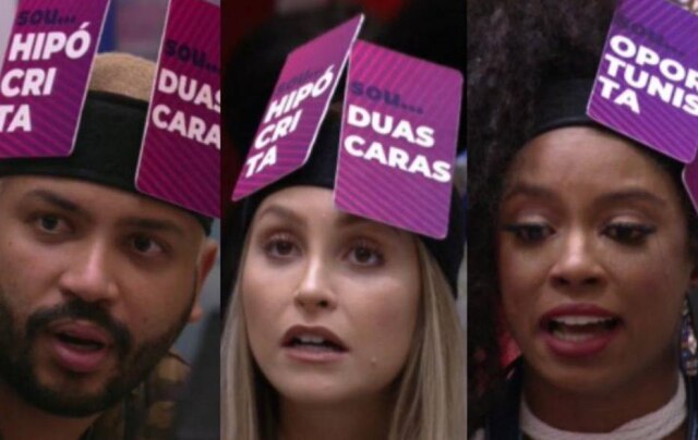 Reprodução/ Globoplay Em Jogo da Discórdia, no 'BBB 21', participantes tinham que entregar placas com adjetivos para os concorrentes