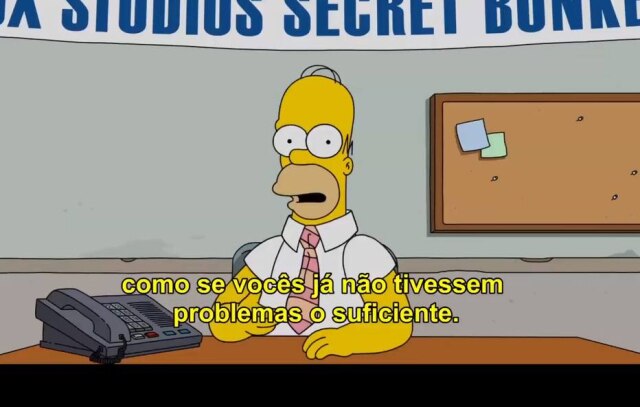 Divulgação Homer lamenta a falha na transmissão do episódio ao vivo.