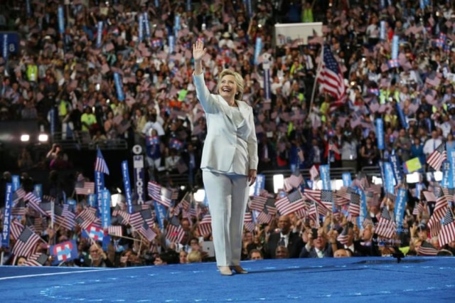 Ruth Fremson/The New York Times Hillary Clinton na Convenção Nacional Democrata na Filadélfia.