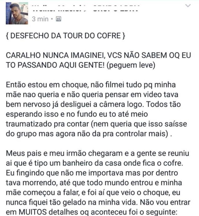 Reprodução/Facebook A história do cofre teve um desfecho muito inesperado.