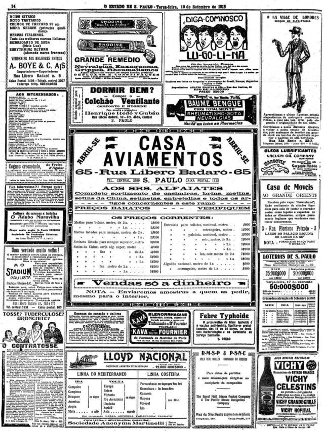 Acervo/Estadão O Estado de S.Paulo - 10/9/1918