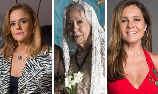 Marília Cabral / Globo / Divulgação | Raquel Cunha / Globo / Divulgação | João Cotta / Globo / Divulgação Marieta Severo, Fernanda Montenegro e Adriana Esteves.