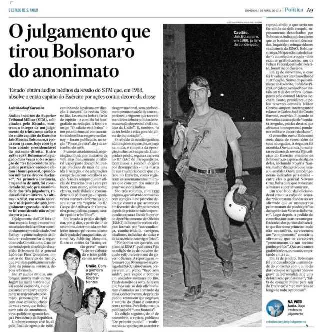 Acervo Estadão Reportagem de Luiz Maklouf Carvalho sobre julgamento de Bolsonaro