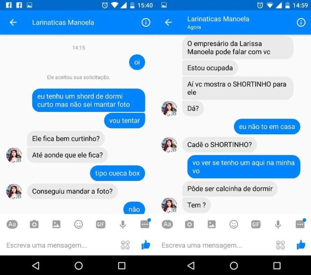 Reprodução / Facebook Prints da conversa