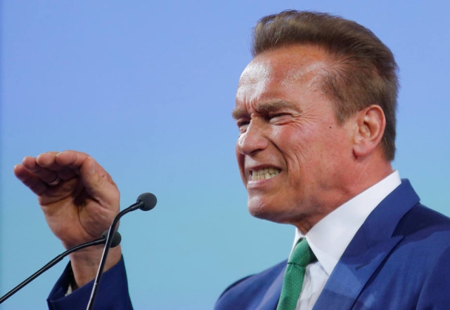 Heinz-Peter Bader / Reuters Arnold Schwarzenegger fez doação de US$ 100 mil (aproximadamente R$ 320 mil) para ONG de combate ao antissemitismo.