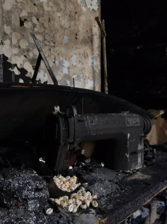 Imagem de arquivo pessoal Incêndio destrói o ateliê de Isabela Capeto