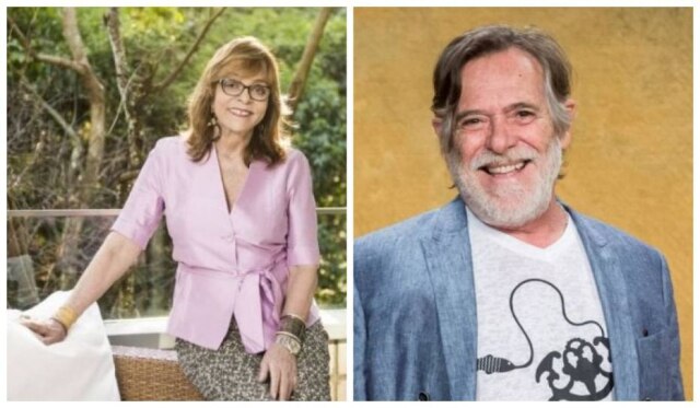 João Cotta/Globo A novelista Glória Perez e o ator José de Abreu.