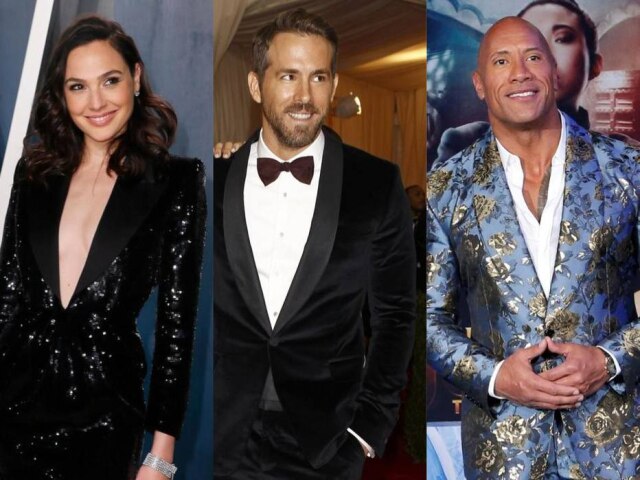 Danny Moloshok/ Reuters | Carlo Allegri/ Reuters | Mario Anzuoni/ Reuters Gal Gadot, Ryan Reynolds e Dwayne Johnson são os protagonistas de 'Red Notice'