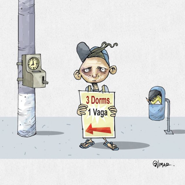 Ilustração/Gilmar, Cartunista das Cavernas Gilmar, 'Cartunista das Cavernas', faz tirinha que promove reflexão sobre trabalho infantil