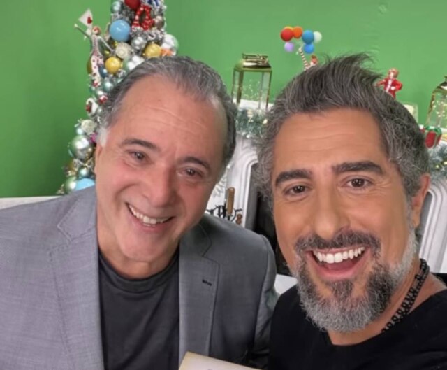 Instagram/@marcosmion O ator Tony Ramos e o apresentador da Globo Marcos Mion, no 'Caldeirão'