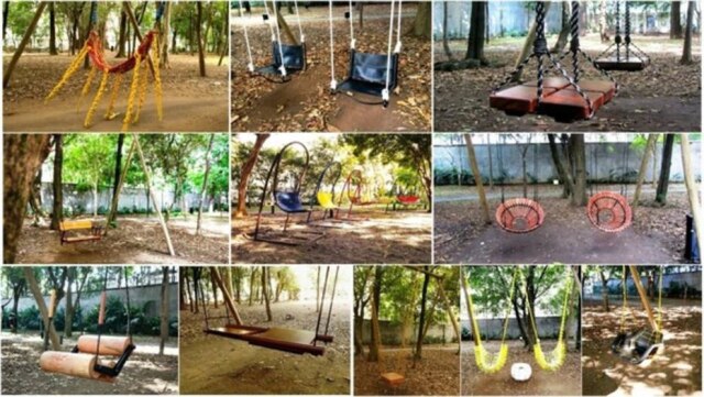 Divulgação Balanços estarão no jardim do museu