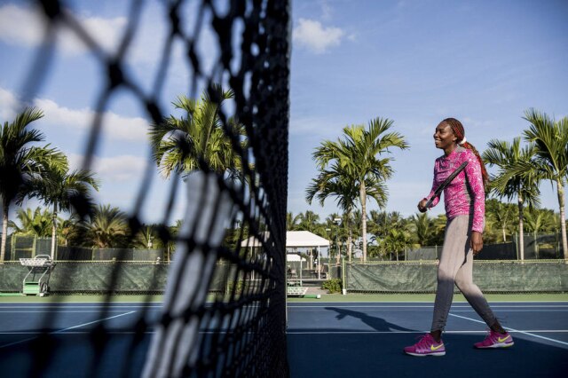 Chad Batka/The New York Times Venus Williams na quadra de tênis.