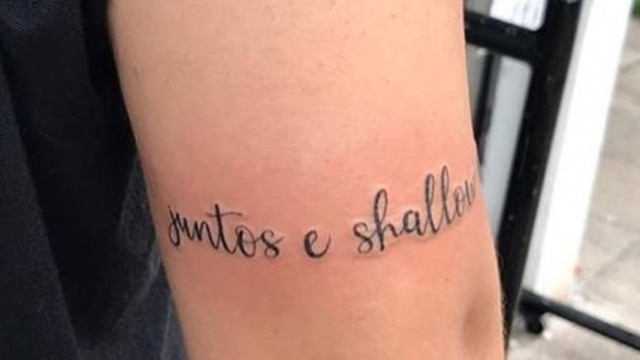 Instagram / @murilohcaldas Tatuagem feita pelo jovem Murilo Caldas sobre a versão brasileira da música 'Shallow'.