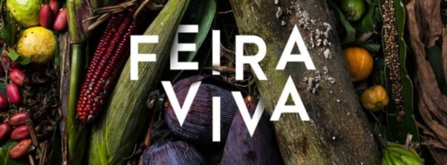 Reprodução Banner da Feira Viva, feito com alimentos cultivados na Fazenda Coruputuba, em Pindamonhangaba (SP)