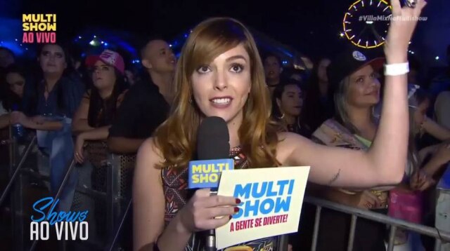 Reprodução de cena da transmissão ao vivo do Villa Mix Festival / Multishow Titi foi a repórter no canal Multishow na cobertura do Villa Mix Festival
