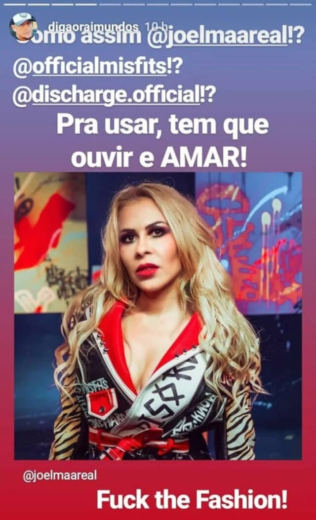Instagram Story publicado por Digão, do Raimundos, criticando Joelma.