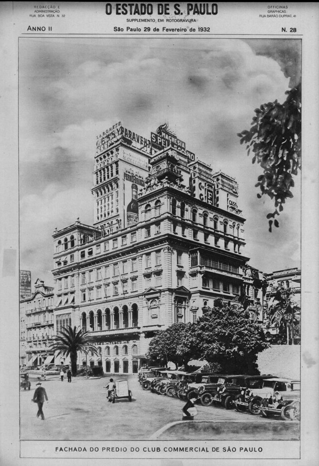 Acervo Estadão Prédio do Club Comercial em fevereiro de 1932.