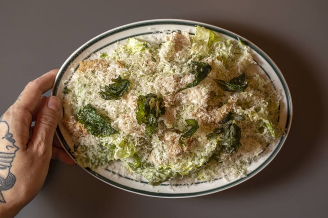 Wafu Caeser, do Kotori, versão moderninha da salada do chef Thiago Bañares 
