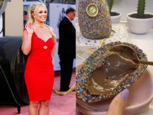 Mario Anzuoni/Reuters e Instagram/@flakesbrazil Em suas redes sociais, Britney Spears compartilhou um vídeo com ovo de Páscoa brasileiro.