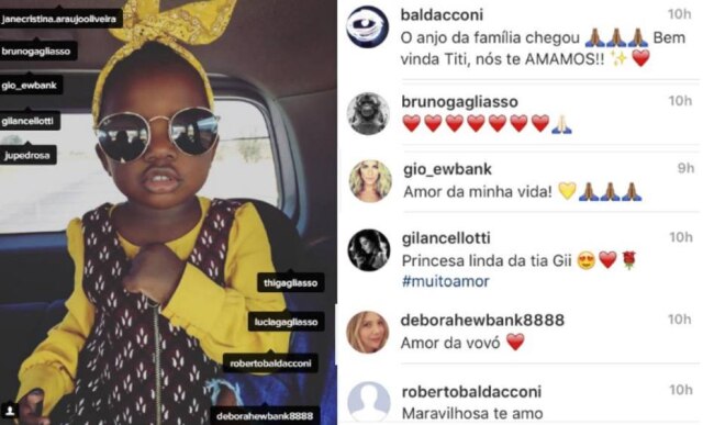 Reprodução/Instagram Além de Bruno, os pais de Giovanna também comentaram na publicação.