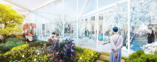 Salão do Móvel de Milão Ilustração apresenta os interiores da instalação Living Nature, uma das mais aguardadas da temporada