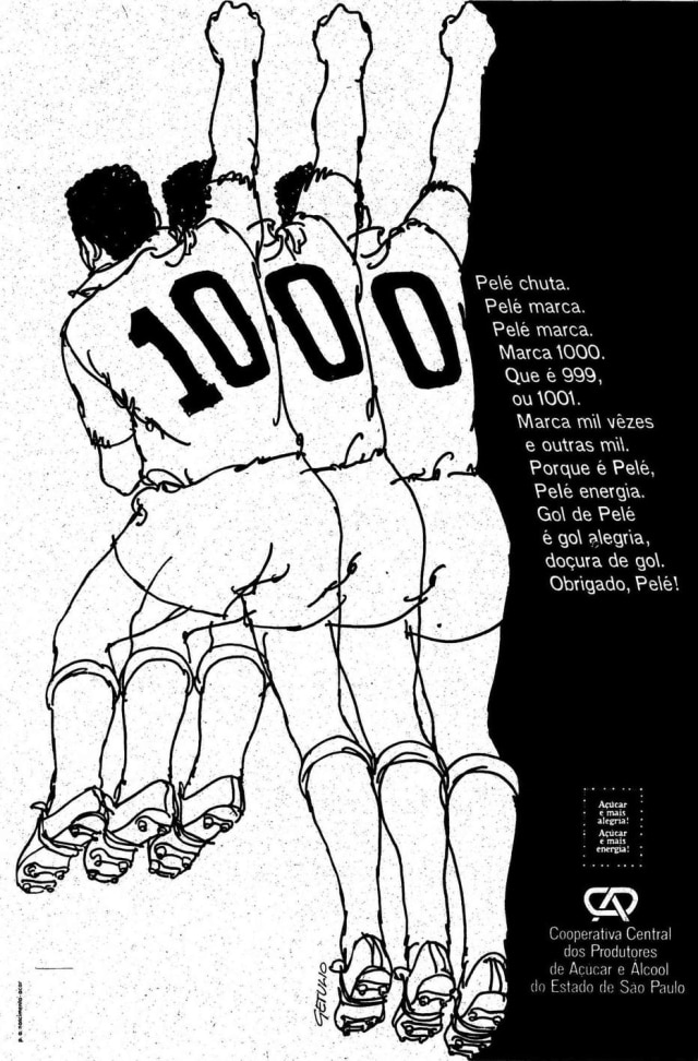 Acervo Estadão Anúncio publicitário comemora o feito de Pelé