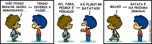 Ilustração/Alexandre Beck Alexandre Beck, criador do personagem Armandinho, faz tirinha em campanha da Fundação Abrinq