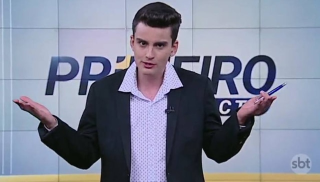 Reprodução/SBT Dudu Camargo é o novo apresentador do 'Primeiro Impacto'