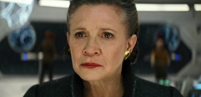 LucasFilm/Divulgação Carrie Fisher em cena do filme 'Star Wars: Os Últimos Jedi'.